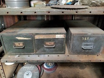 Vintage Industrial Office Metal Card File Cabinets