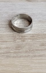 Stainless Steel Silvertone Textured Band Size 8.5