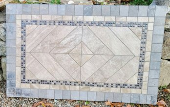 Vintage Blue/cream Tile Outdoor Table Top