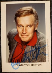 Authentic Hand Signed Photo Of Charlton Heston