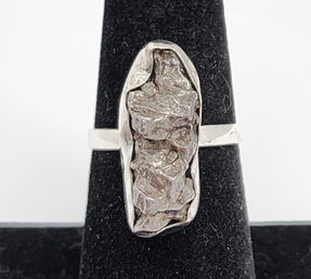 Meteorite Ring In Sterling Silver