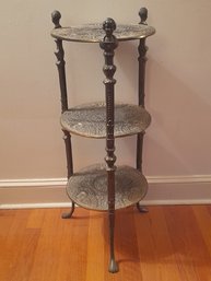 Heavy Brass Three-Tiered Plant Stand