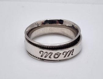 Size 6 Sterling Silver Mom Spinner Ring