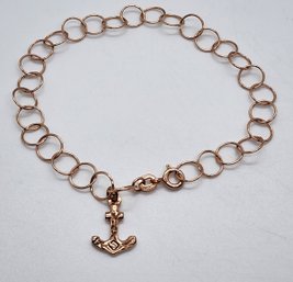 Rose Gold Over Sterling Bracelet With Anchor Charm