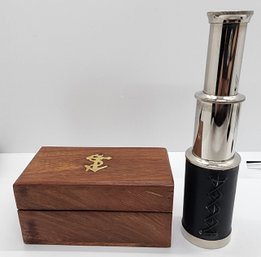 Handcrafted Functional Telescope With Wooden Box