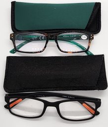 2 Pair Of Readers With Matching Cases