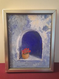 Signed Oil On Canvas Of A Window Still Life