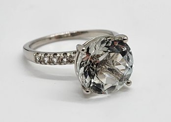 White Topaz Ring In Platinum Over Sterling