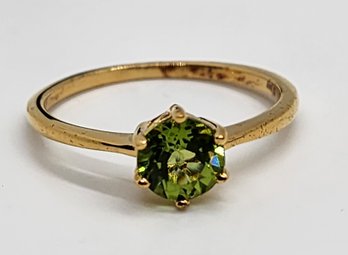 Premium Peridot Ring In Yellow Gold Over Sterling