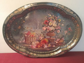 'Autumn' Floral Painted Tray