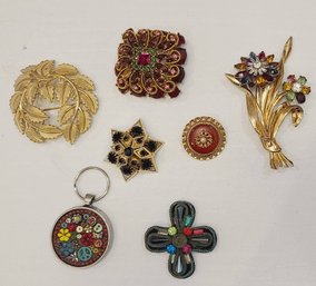 Vintage Group Of Pins And Pendants