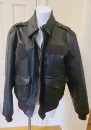 More Medium Than Large Leather Bombers Flight Jacket - Uber Cool !!!