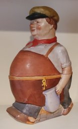 Heavy Man Figurine With Pitcher And Glass