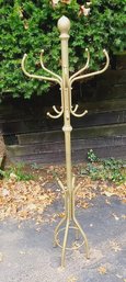 Vintage Brass Coat And Hat Stand