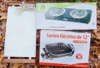 Electric Skillet, Burners And Tray