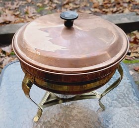 Vintage Copper Chafing Dish With Lid