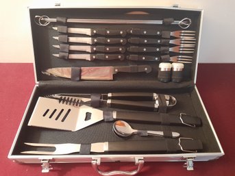 BBQ Set In Metal Brief Case