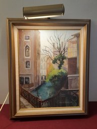 Lighted Carmella Gerardi Signed Oil On Canvas