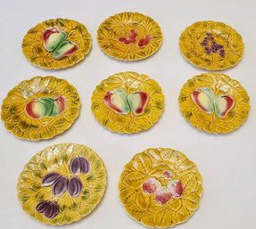 Eight Vintage French Sarreguemines Fruit /Dessert Plates