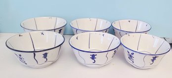 Set Of Six Chinese Porcelain Rice Bowls