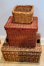 Three Great Baskets One Still With Tags By Pottery Barn