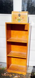 This Vintage Pine Bookshelf Can Be Used Vertically Or Horizontally Plus Handpainted Container