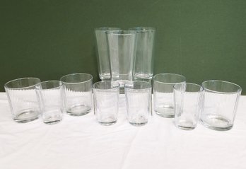 Set Of Various Size IKEA Ribbed Beverage Glasses