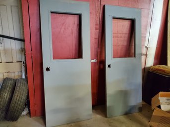 Two Hollow Metal Commercial Industrial Doors - No Glass Or Hardware