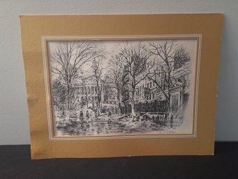 Boston Common Entrance At Park St Boston Mass Lithograph