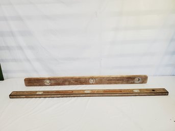 Two Vintage Wood Levels - Including American 064