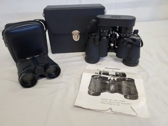 Vintage Sears Full Size Binoculars And Sports Illustrated Small Binoculars