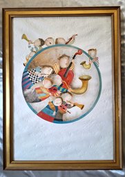 Graciela Rodo Boulanger 'Rondo Bleu' Framed Under Glass Signed And Numbered Lithograph 30 X 38'