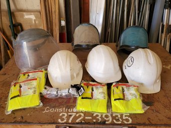 Safety Accessories - Hard Hats, Face Shields, Safety Glasses & New Day Glo Yellow Vests