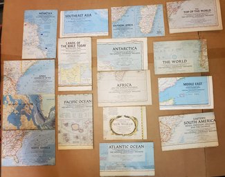 16 National Geographic Maps Of The World ~ Mostly 50's & 60's