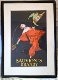 Sauvion's Brandy By Leonetto Cappiello Vintage Advertising Print In Black Frame Under Glass