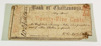RARE.....1863 25 Cent Bank Of Chattanooga Bank Note