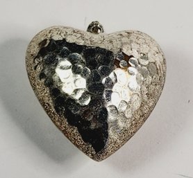 Vintage Hand & Hammer Sterling Silver Large  Puffy Heart Pendant