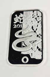1 Oz .999 Pure Silver Bar - 2013 Rand Refinery The Year Of The Snake