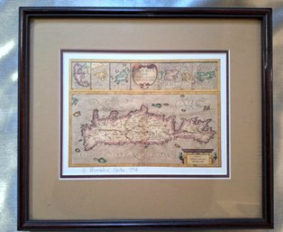 Historical Crete Map 1598 Decor Print