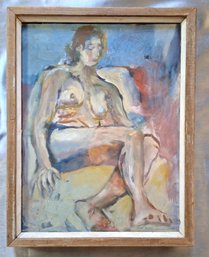 Impressionist Reclining Nude Oil On Canvas Painting Signed R Anderson 1994