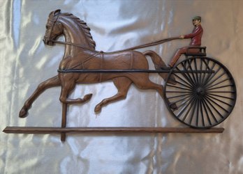 Mid-Century Modern Rare ETHAN ALLEN TROTTING HORSE & BUGGY WALL ART