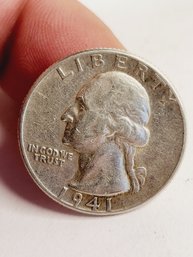 1941 Silver Washington Quarter (WW II Coin)