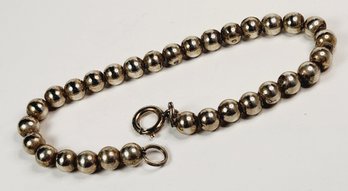 Vintage Sterling Silver Beaded Ball  Bracelet