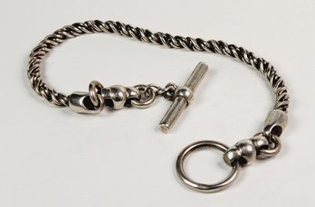 Vintage Sterling Silver Rope Link Anchor Clasp Bracelet