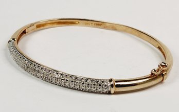 Wwwwwowww...... Gold Over Sterling Silver DIAMOND Bangle Bracelet