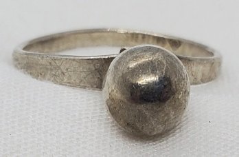 Vintage Sterling Silver Adjustable Ball Ring ~ 2.09 Grams