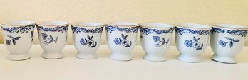 Seven Vintage Rorstrand Of Sweden East Indies Egg Cups