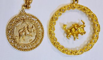 Two Gold Tone Bulls For The Bullish Men And Woman