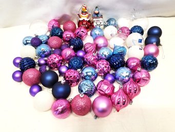 Assortment Of 68 Various Size/color Shatterproof Christmas Tree Balls