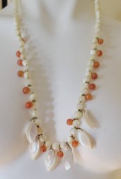 Pink And White Bead Vintage Miriam Haskell Necklace